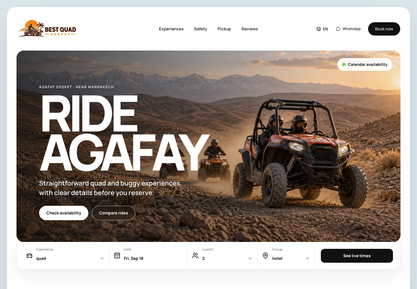 Best Quad Agafay website featuring desert quad adventures near Marrakech