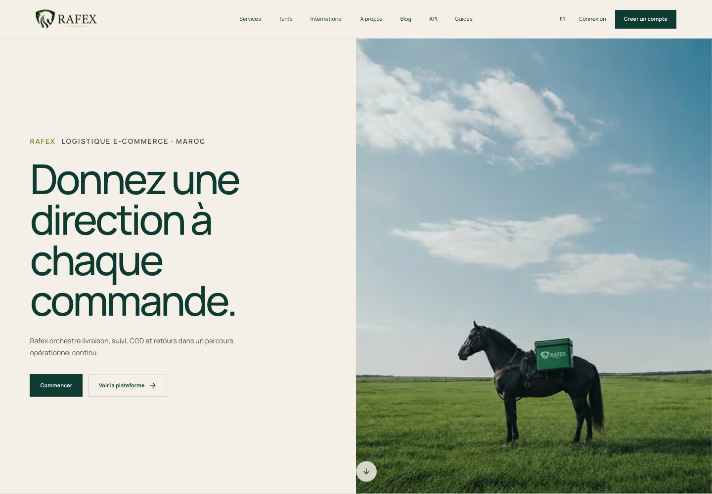 Rafex Delivery website: e-commerce logistics in Morocco